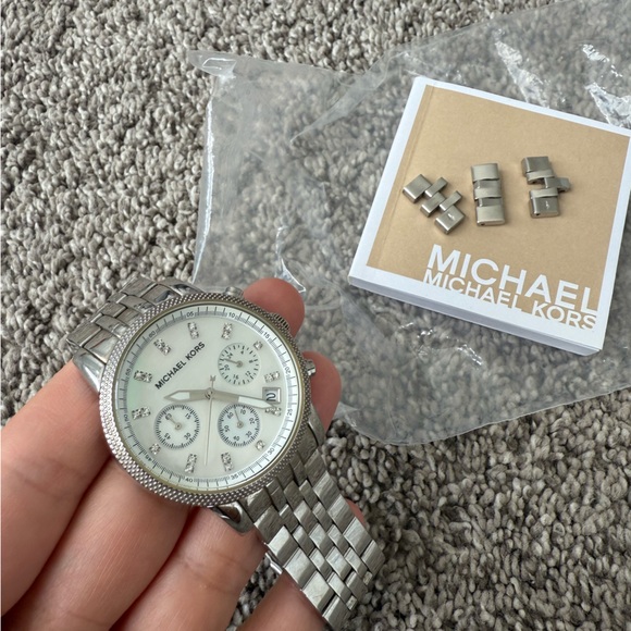 Michael Kors Silver Chronograph Women’s Watch - Picture 1 of 5